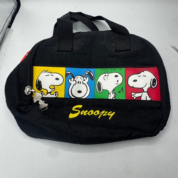 1980s Snoopy Vintage Lunch Box Handbag Cartoon‎ Character Black Small Bag. NWT - Picture 5 of 10